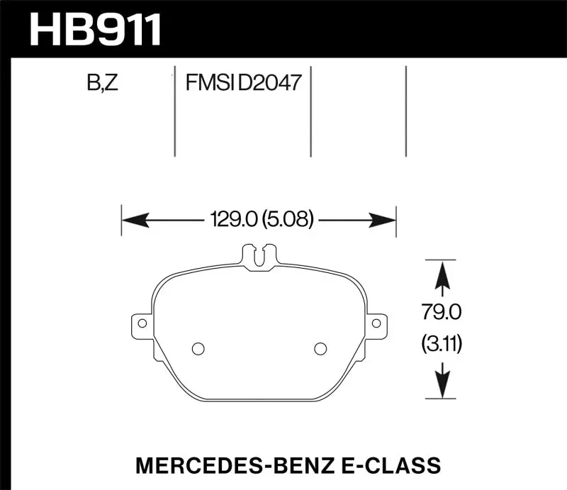 Hawk 17-18 Mercedes-Benz E43 Amg 4Matic 3.0L/ 2018 Mercedes-Benz E400 Hps 5.0 Street Rear Brake Pads 1