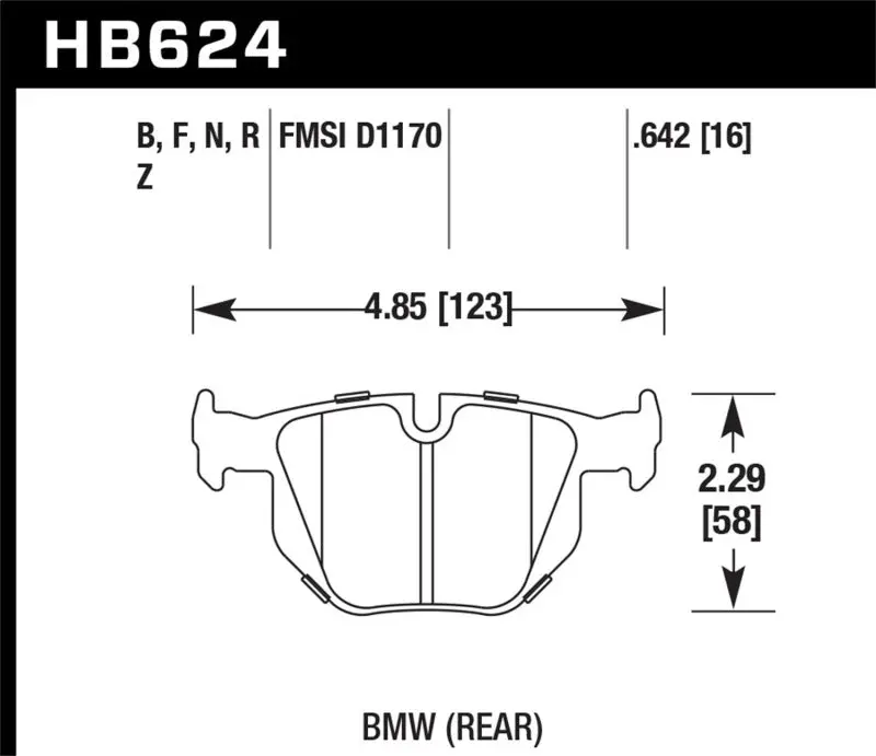 Hawk 06 Bmw 330I/330Xi / 07-09 335I / 07-08 335Xi / 09 335D / 08-09 328I Hps Street Rear Brake Pads 1