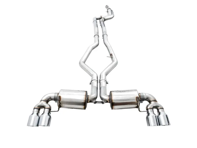 Awe Tuning 2019+ Bmw M340i/M440i (G20/G22) Non-Resonated Touring Edition Exhaust - Quad Chrome Silver Tips 1