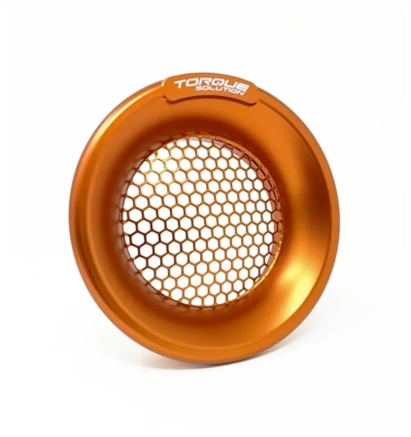 Torque Solution Billet Turbo Velocity Stack Shield For 4In Inlet - Orange 1