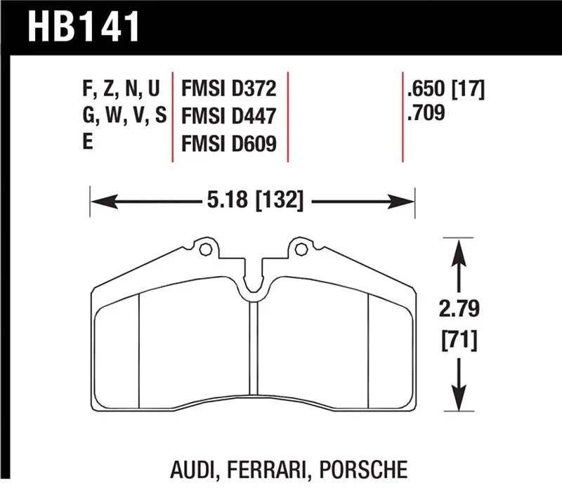 Hawk 94-96 Ferrari 456Gt Rear / 91-94 Porsche 911 Rear / 94-98 Porsche 911 Front / 86-91 Porsche 928 1
