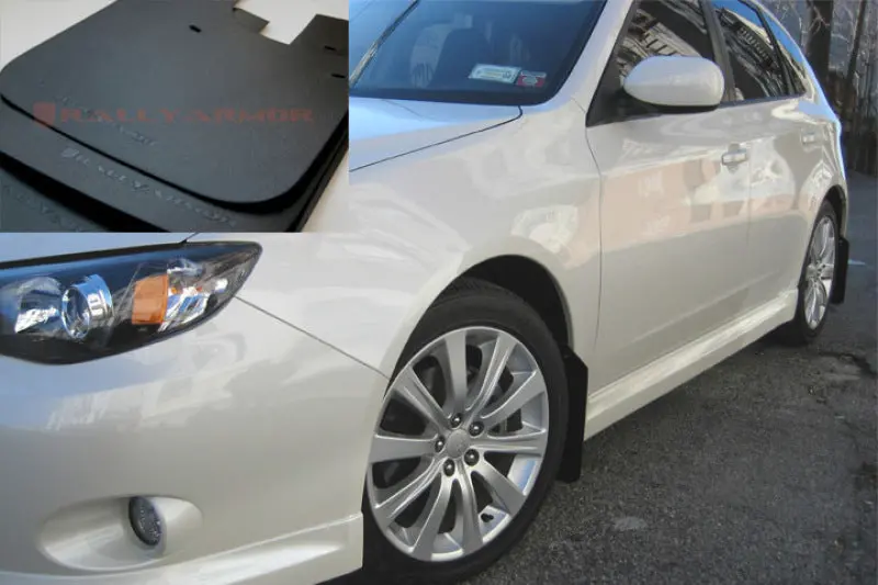 Rally Armor 08-10 Subaru Wrx / 08-11 Impreza 2.5I (Hatch/Sedan) Basic Black Mud Flap W/Black Logo 1