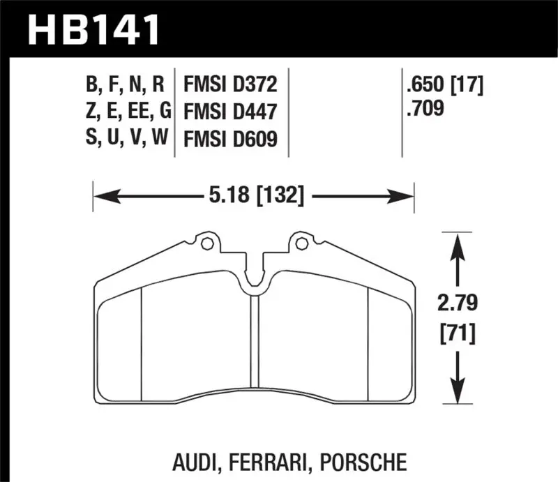 Hawk Audi/Porsche Rear And St-40 Hp+ Street Brake Pads 1