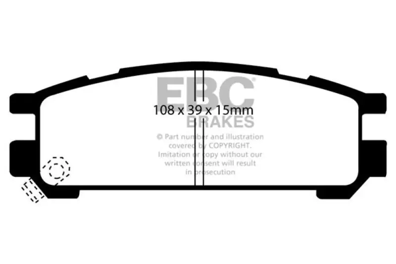 Ebc 93-96 Subaru Impreza 1.8 Greenstuff Rear Brake Pads 1