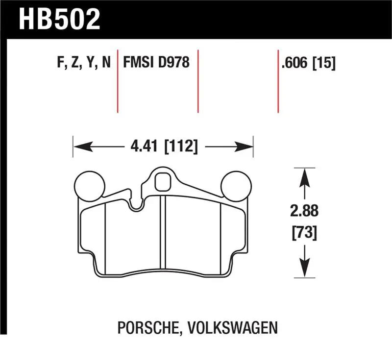 Hawk Porsche / Volkswagen Hps Street Rear Brake Pads 1