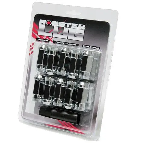Wheel Mate Monster Open End Lug Nut Set Of 20 - Chrome 14X1.50 1