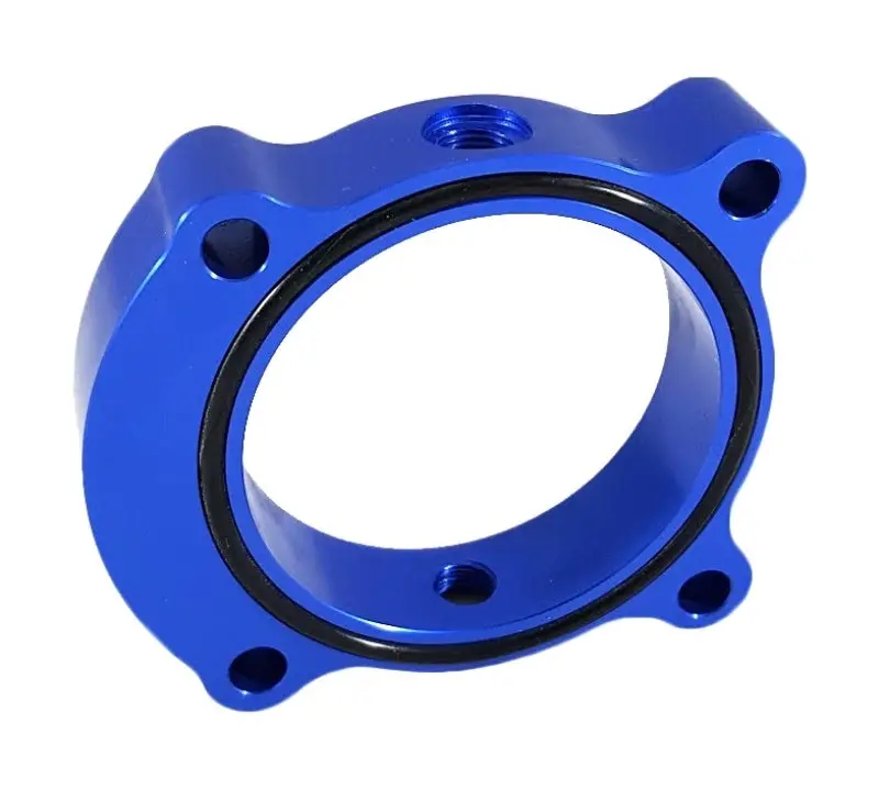 Torque Solution Throttle Body Spacer 2013+ Hyundai Genesis Coupe 2.0T  - Blue 1