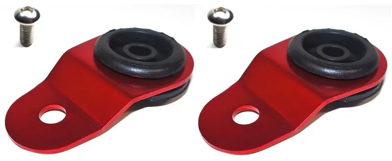 Torque Solution Radiator Mount Combo With Inserts (Red) : Mitsubishi Evolution 7/8/9 1