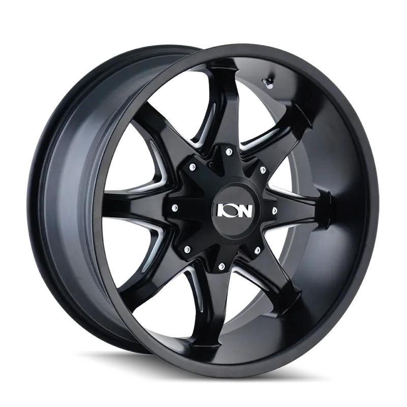 Ion Type 181 Satin Black/Milled Spoke Alloy Wheel – 17X9 Inch, 8X165.1 Bolt Pattern, -12Mm Offset, 130.8Mm Hub Bore 1