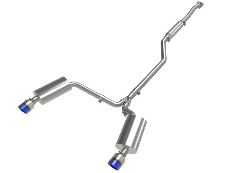 Afe 09-14 Acura Tsx L4 2.4L Takeda 2-1/2In To 2-1/4In 304 Ss Cat-Back Exhaust System W/Blueflame Tip 1
