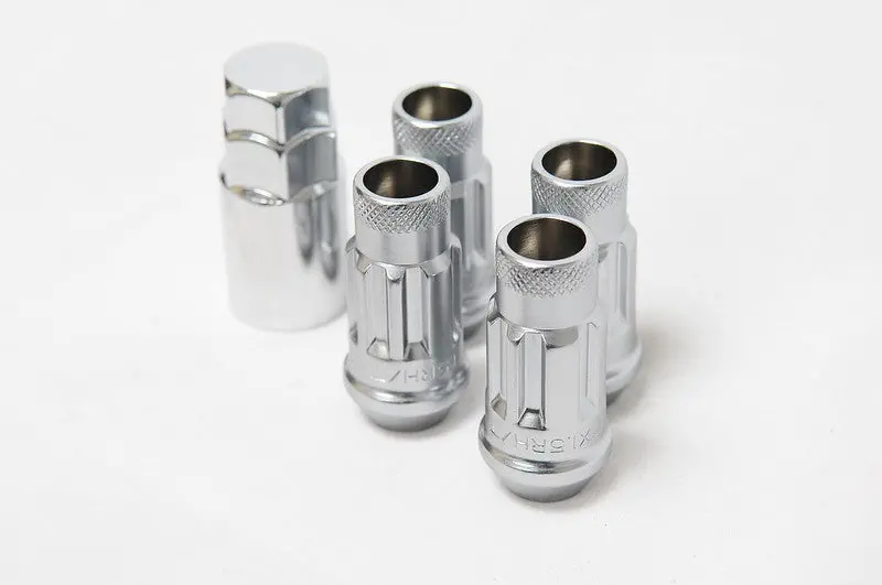 Wheel Mate 12X1.50 48Mm Muteki Sr48 Satin Silver Open End Locking Lug Nut - Set Of 4 1