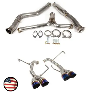 Catback Exhaust - 2015-2021 Wrx, 2015-2018 Sti - Muffler Delete - 3.5" Single Wall Neochrome Tips 1