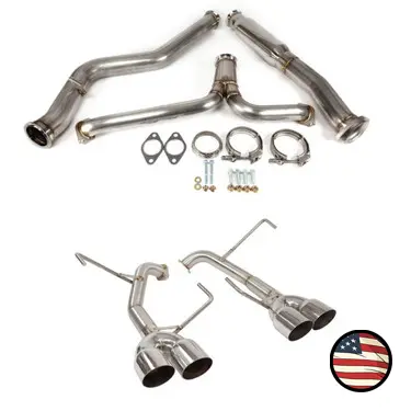 Catback Exhaust - 2019-2021 Subaru Sti - Muffler Delete - 3.5" Single Wall Tips 1