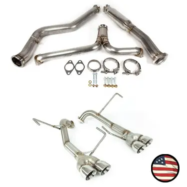 Catback Exhaust - 2019-2021 Subaru Sti - Muffler Delete - 3" Double Wall Tips 1