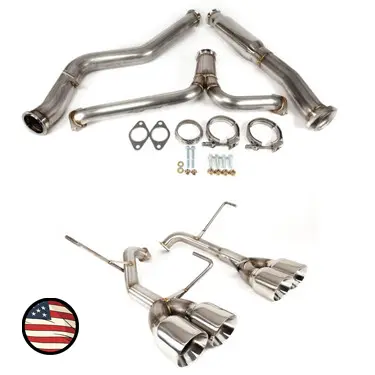 Catback Exhaust - 2019-2021 Subaru Sti - Muffler Delete - 4" Double Wall Tips 1