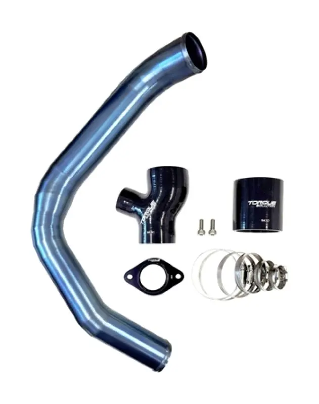 Torque Solution 12-21 Subaru Wrx Top Mount Charge Pipe - Titanium Burnt Blue 1