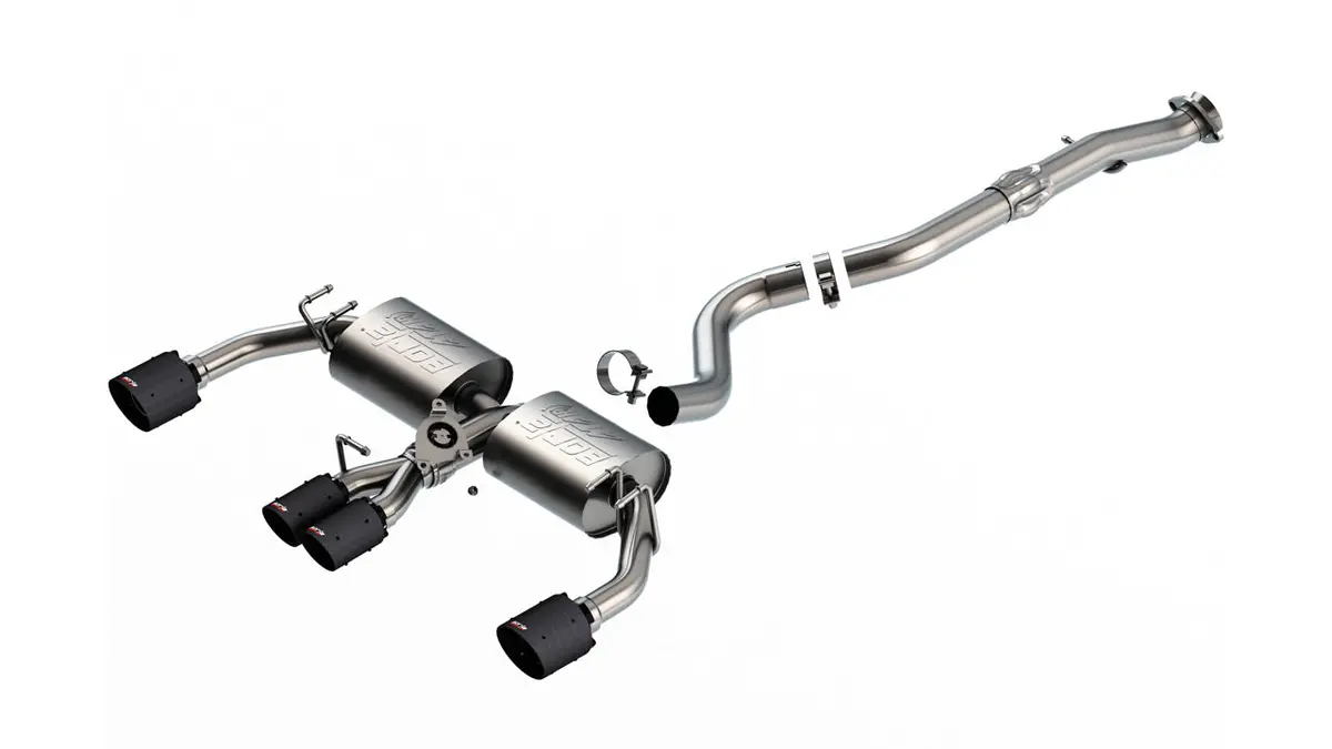 Borla 23-24 Toyota Gr Corolla Atak Cat Back System - Carbon Fiber & Black Anodized 1