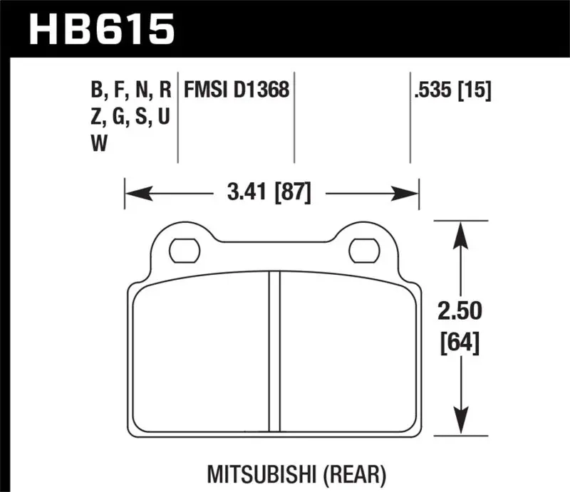 Hawk Evo X Hp+ Street Rear Brake Pads 1