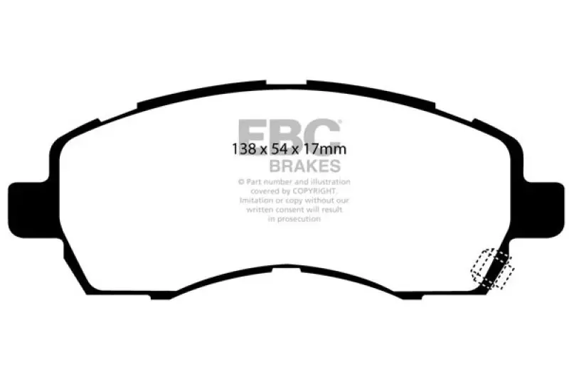 Ebc 97-98 Subaru Impreza 1.8 Yellowstuff Front Brake Pads 1