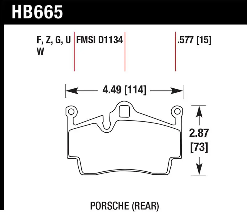 Hawk 2014-2015 Porsche Cayman Performance Ceramic Street Rear Brake Pads 1