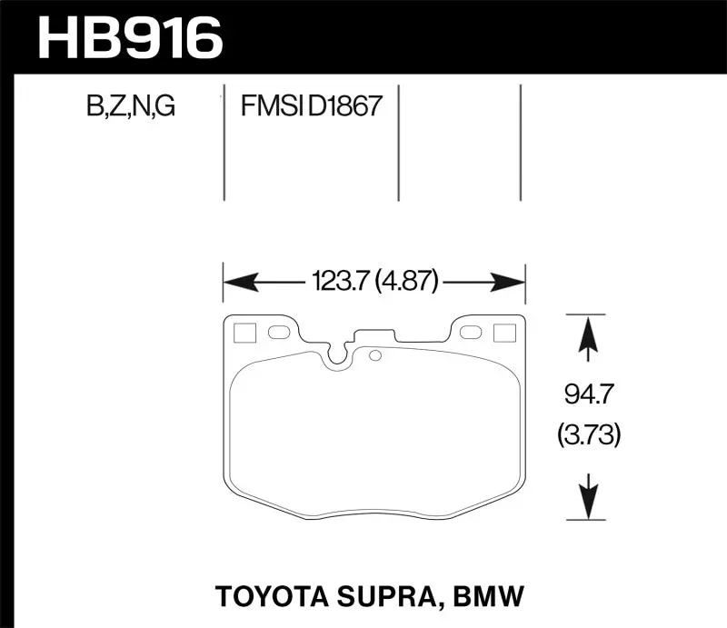 Hawk 2020 Toyota Supra / 19-20 Bmw Z4 Hps 5.0 Front Brake Pads 1