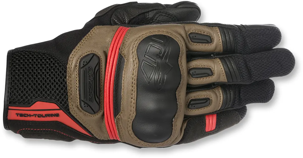 Alpinestars Highlands Gloves - Black/Brown/Red - Medium 3566617-1813-M 1