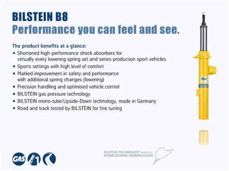 Bilstein B8 (Sp) 06-11 Bmw 323I/05-10 325I/07-12 328I/335I Front Left 36Mm Monotube Strut Assembly 1