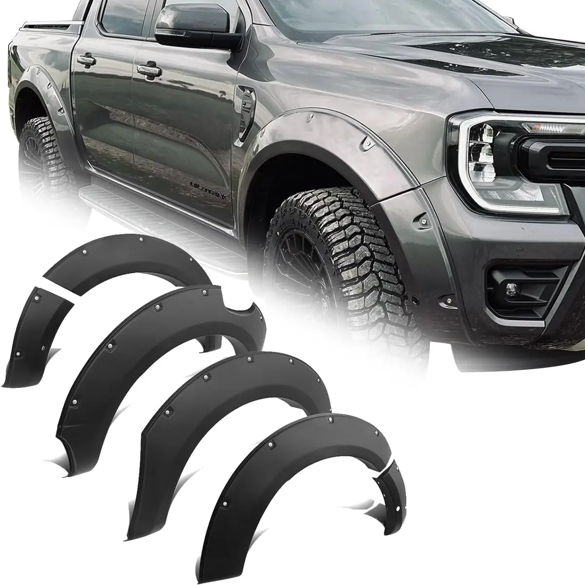 Next Gen Ranger Wheel Arches Studded Matt Black 1