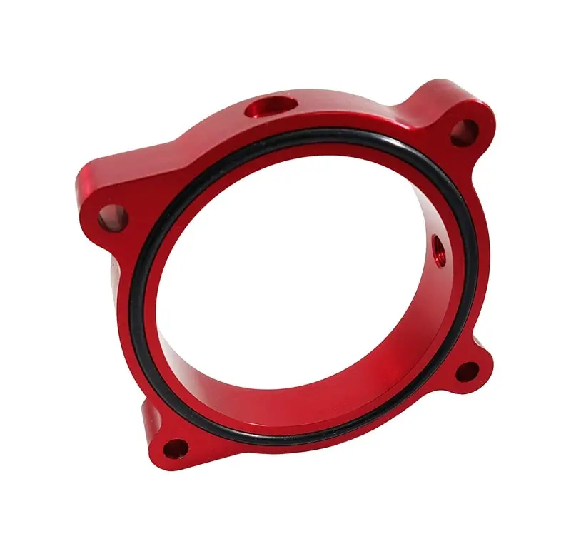 Torque Solution Throttle Body Spacer (Red): Ford Mustang Gt 5.0L 2011-2016 1