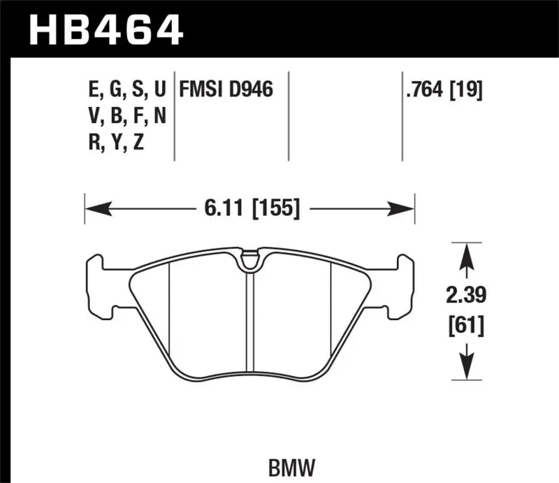 Hawk Bmw 330Ci/330I/330Xi/M3/X3/Z4 Ht-10 Front Race Pads 1