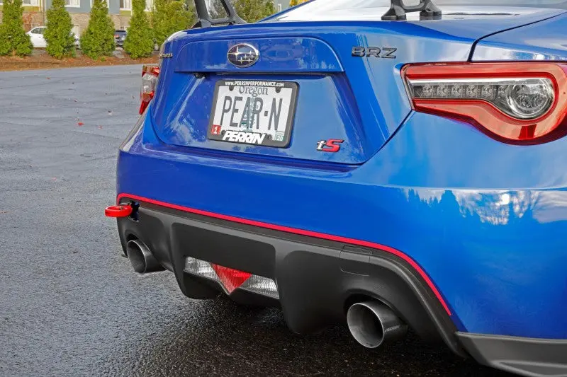 Perrin 13-20 & 2022 Subaru Brz / 13-16 Scion Frs / 17-20 Toyota 86 Tow Hook Kit (Rear) - Red 1