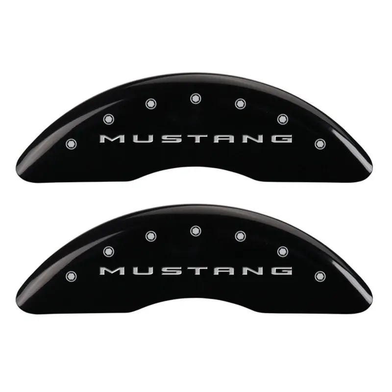 Mgp Engraved 4-Piston Caliper Covers – Front & Rear, Black Finish With Silver Chrome Accents For 2015 Mustang Gt 1