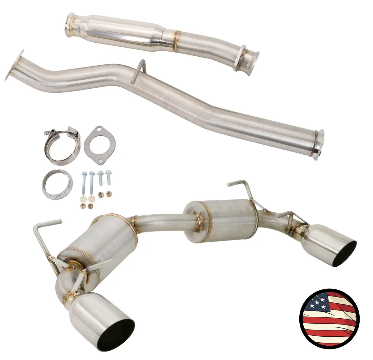 Catback Exhaust - 2022+ Subaru Brz / Toyota Gr86 - 3" Primary Diameter - 5" Muffler - 4" Single Wall Tips 1