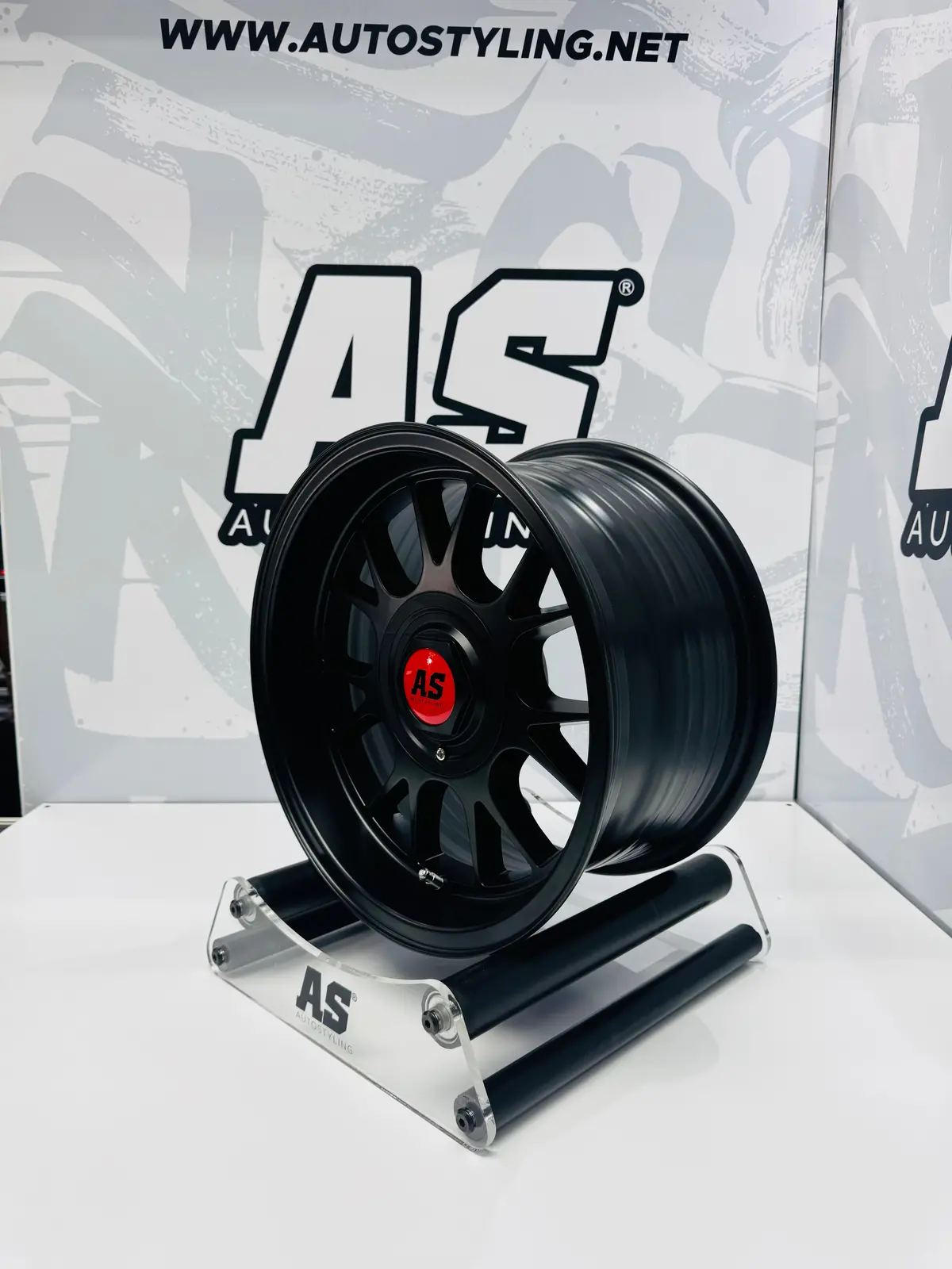 15” As- 7196 4/100 4/114  Full Matt Black Wheels 1