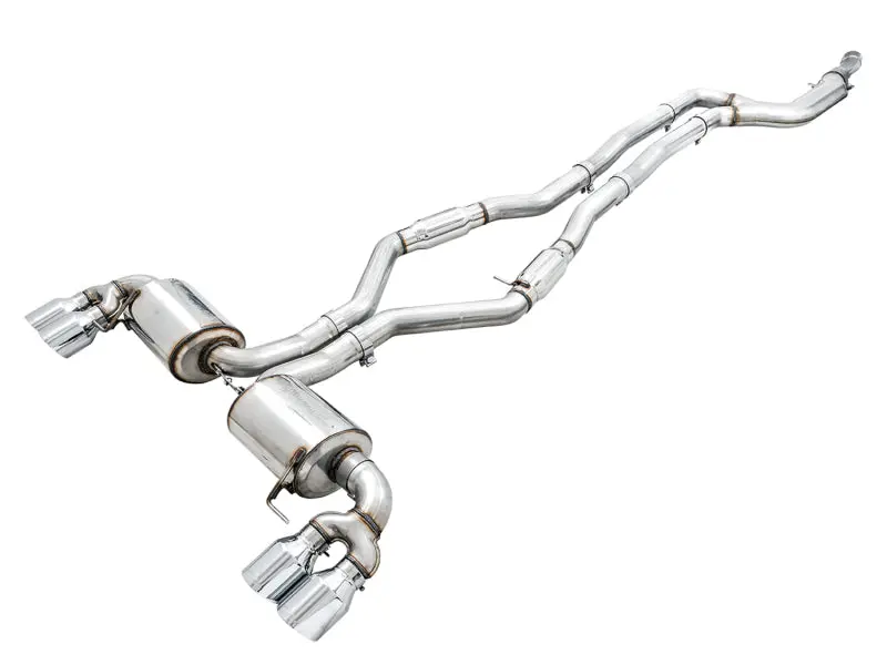 Awe Tuning 2019+ Bmw M340i/M440i (G20/G22) Resonated Touring Edition Exhaust - Quad Chrome Silver Tips 1