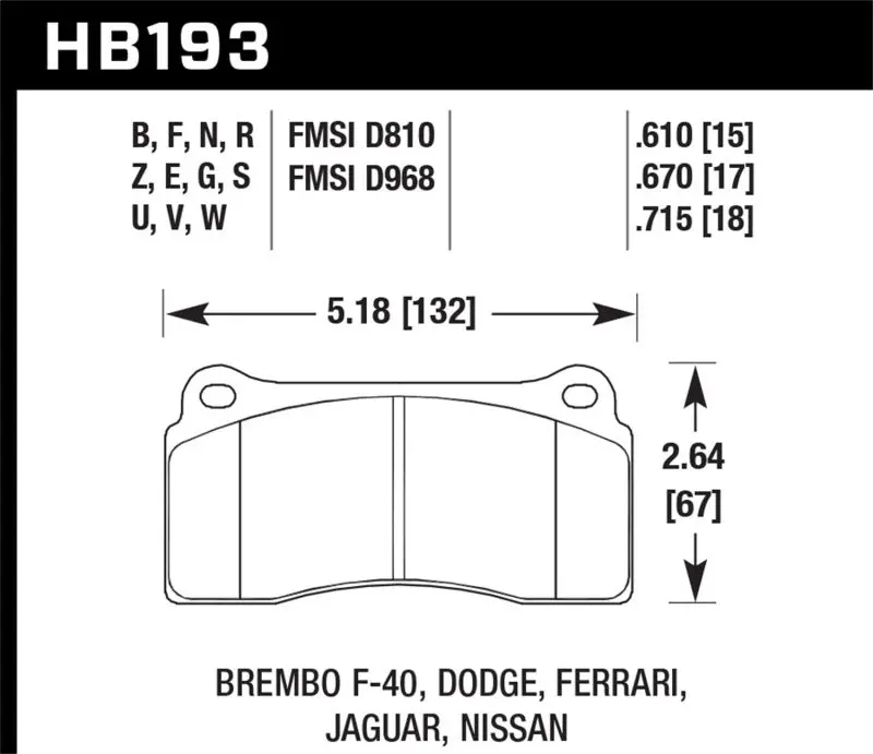 Hawk 09-11 Nissan Gt-R Hp+ Street Rear Brake Pads 1