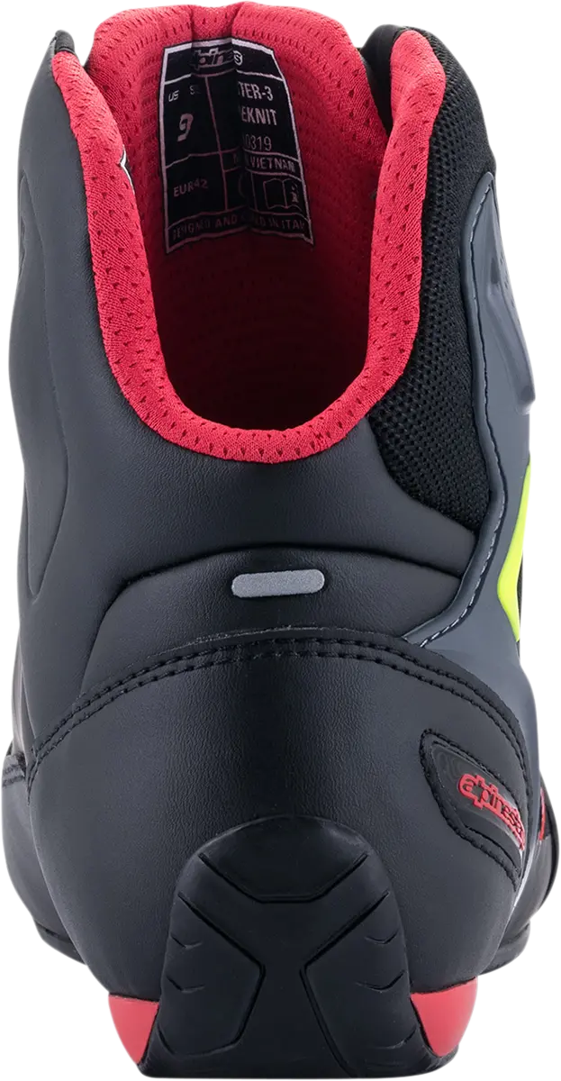 Alpinestars Faster-3 Rideknit Motorcycle Shoes – Black/Red/Yellow, Us Size 13 (Model 251031913613) 2