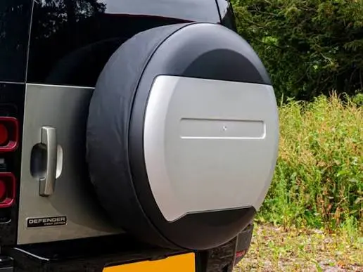 Landrover Defender 110  Spare Wheel Cover Silver 1
