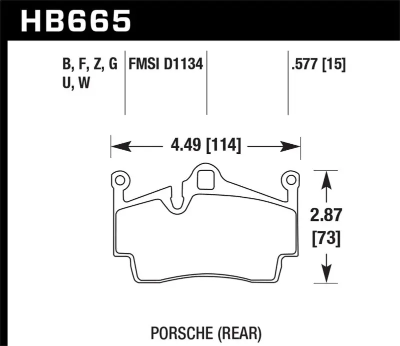Hawk 13-16 Porsche 911 Rear Hps 5.0 Brake Pads 1