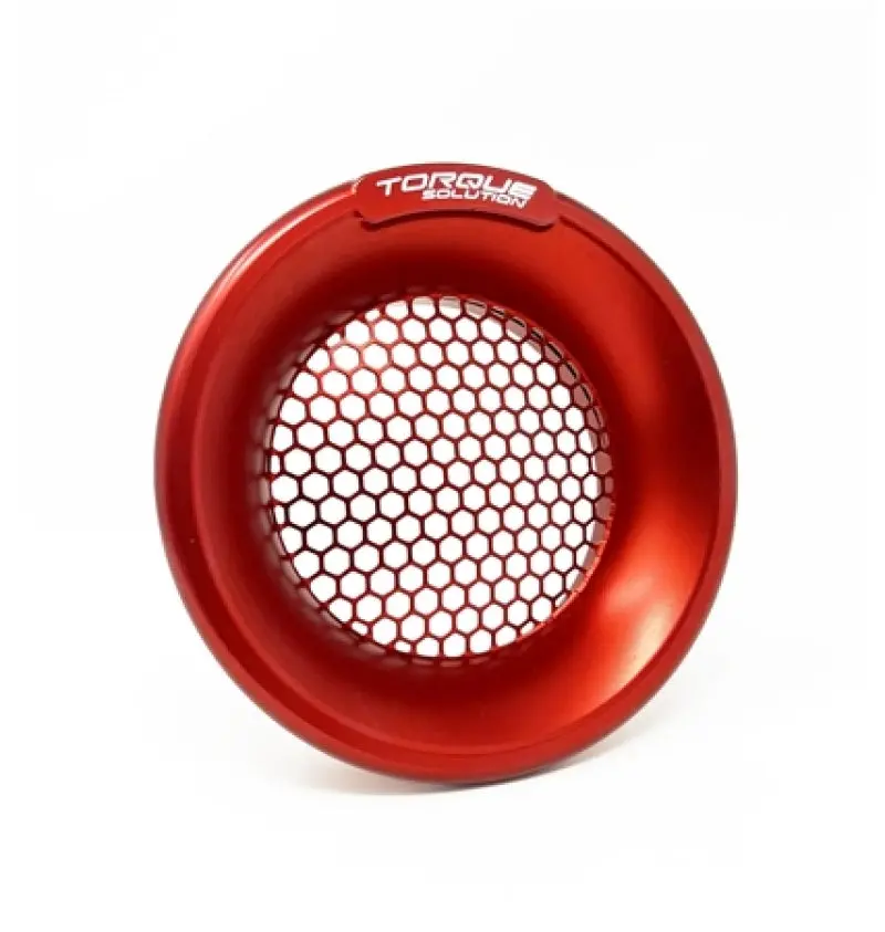 Torque Solution Billet Turbo Velocity Stack Shield For 4In Inlet - Red 1