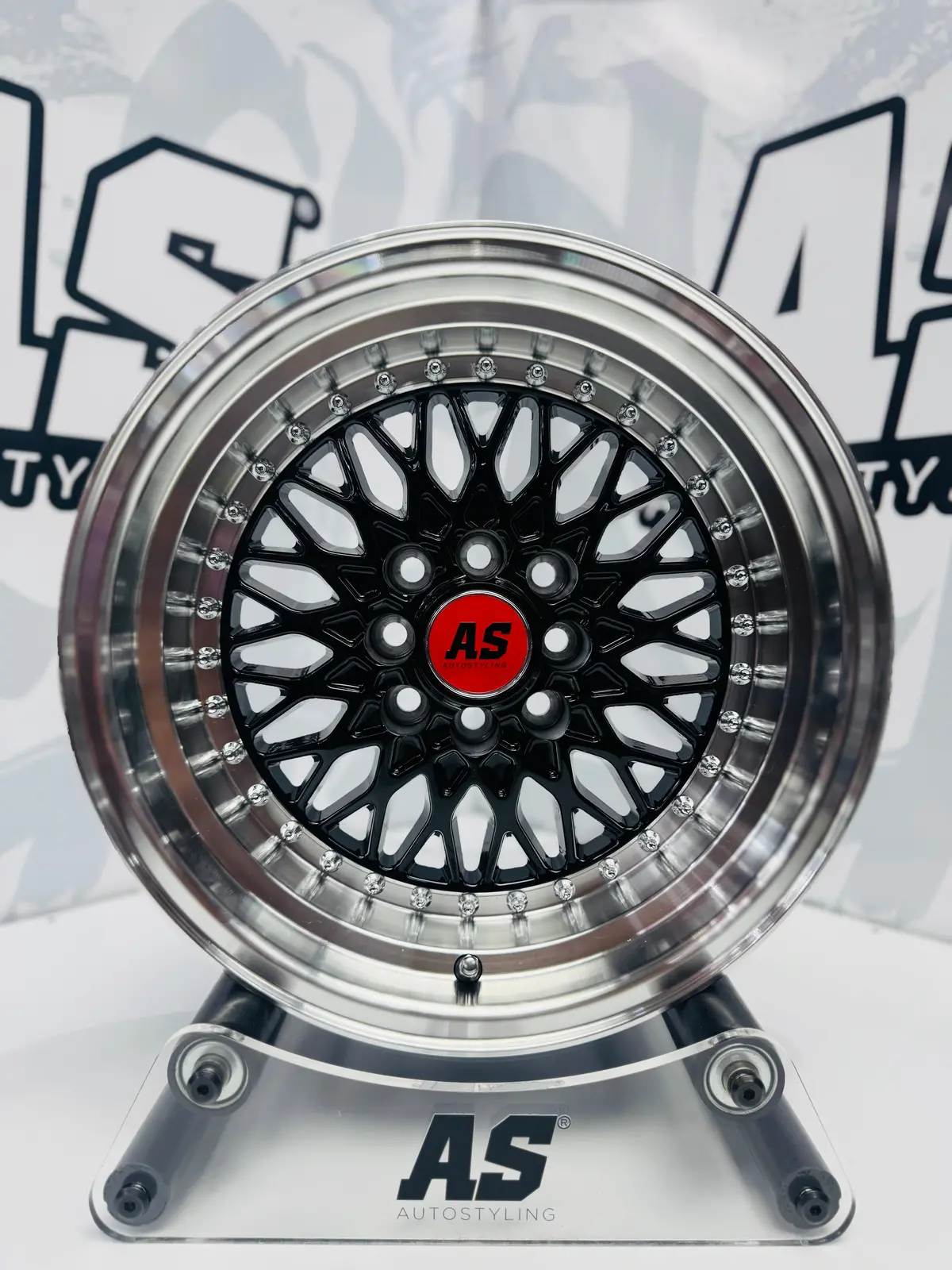 15” As-7154 Mesh  Black 4/100 4/114 Wheels 1