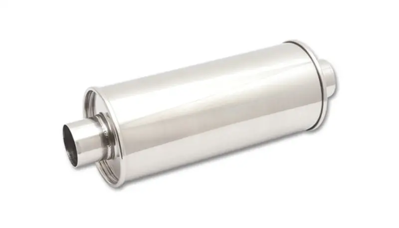 Vibrant Streetpower Round Muffler – 5" X 9" X 14" Body, 2.5" Center-In/Center-Out Diameter 1