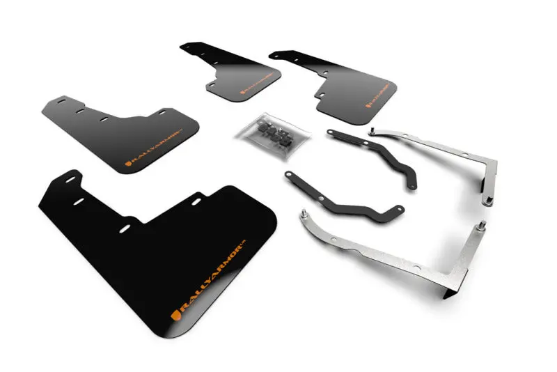 Rally Armor 18-23 Subaru Crosstrek Black Ur Mud Flap W/Orange Logo 1