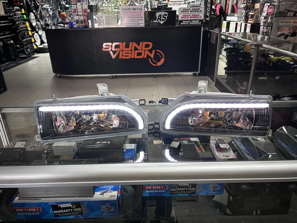 Toyota Corolla/Conquest /Baby Camry Headlamps (93-99)Black Drl Led Headlamps 2