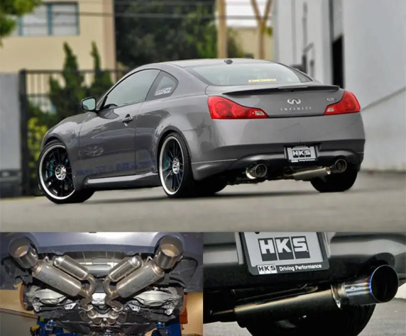 Hks 08 Infiniti G37 Coupe Dual Hi-Power Titanium Tip Catback Exhaust 1