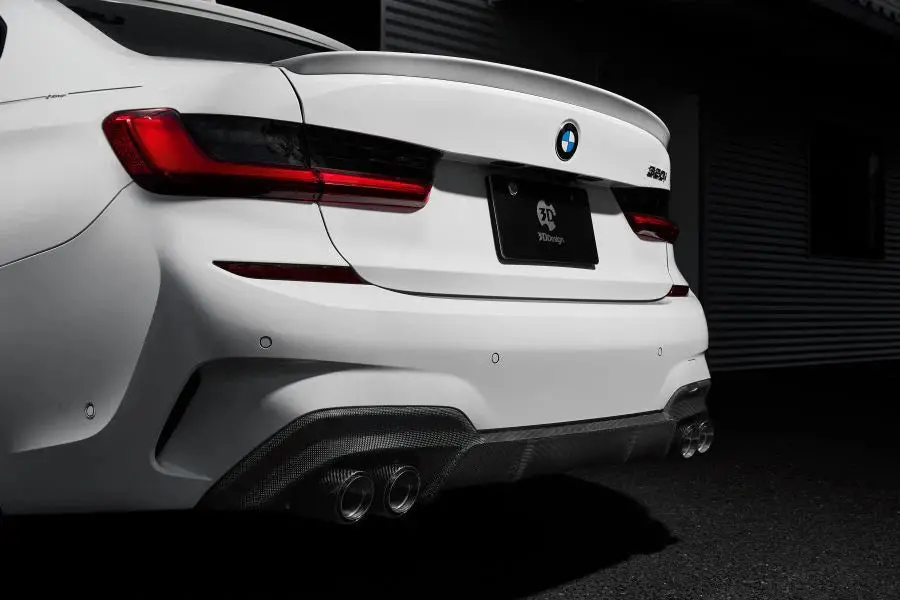3D Design Bmw G20 3-Series M-Sport Carbon Rear Diffuser - 4-Tip 1