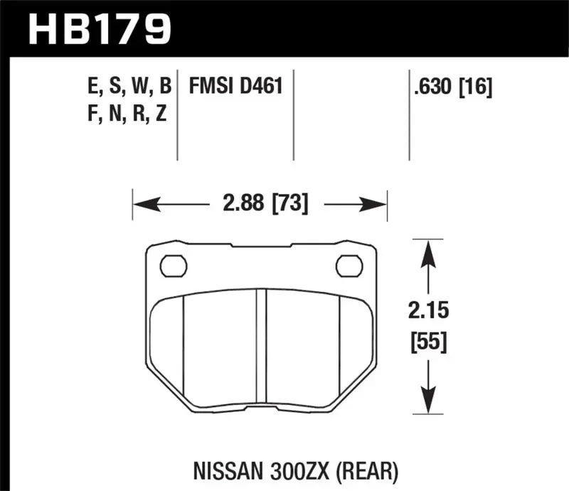 Hawk 06-07 Wrx Performance Ceramic Street Rear Brake Pads 1