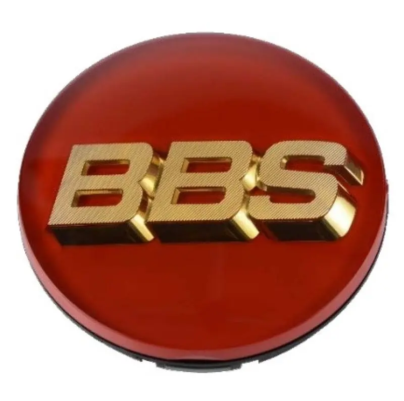 Bbs Center Cap - 70Mm Red W/ Gold 3D Logo (4-Tab) 1
