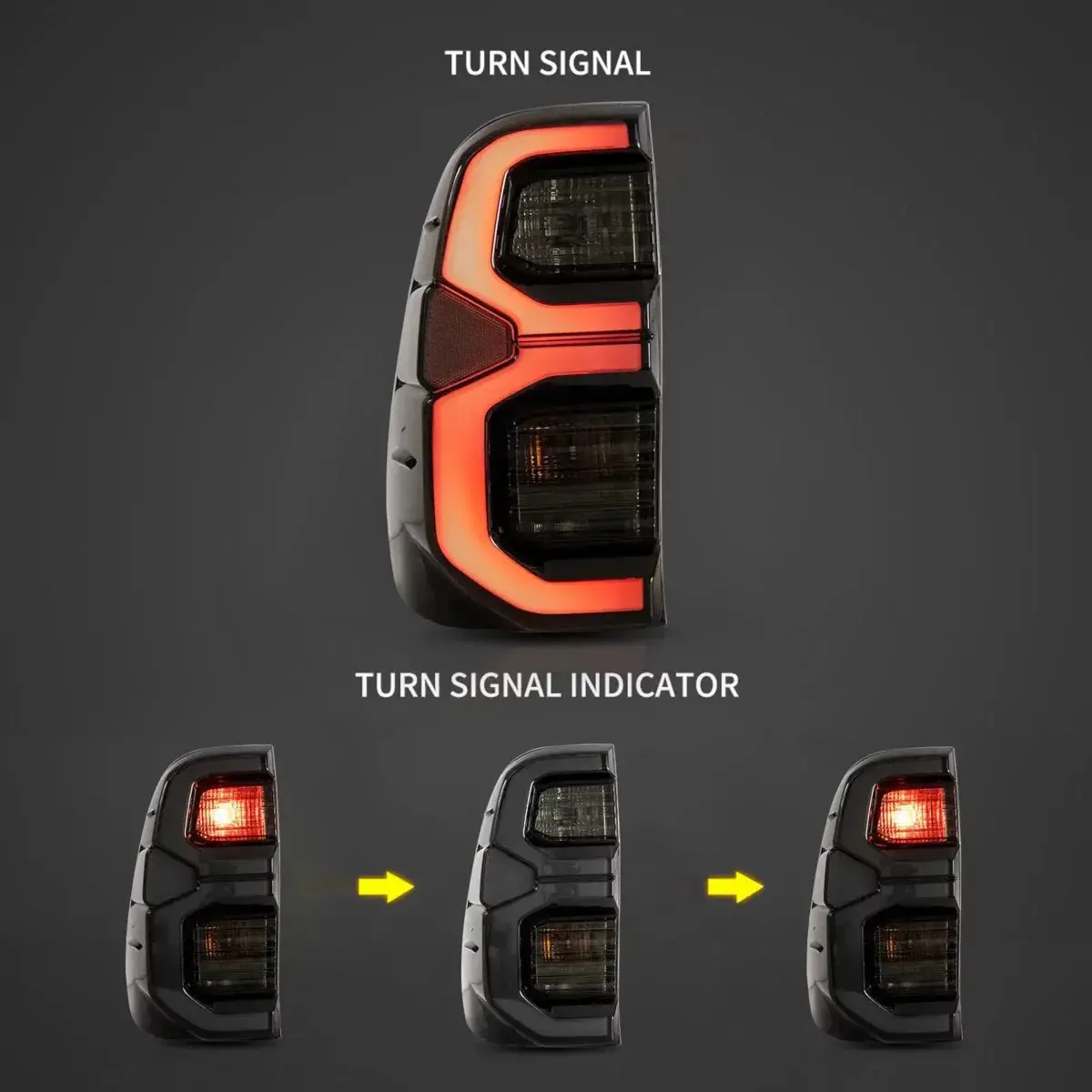 Toyota Hilux Gd6 Upgrade Original Vland Tail Lights With Dynamic Welcome Lighting Full Black 2