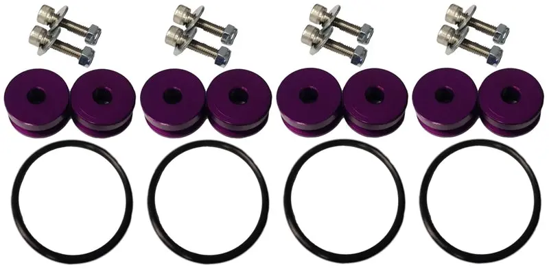 Torque Solution Billet Bumper Quick Release Kit Combo (Purple): Universal 1